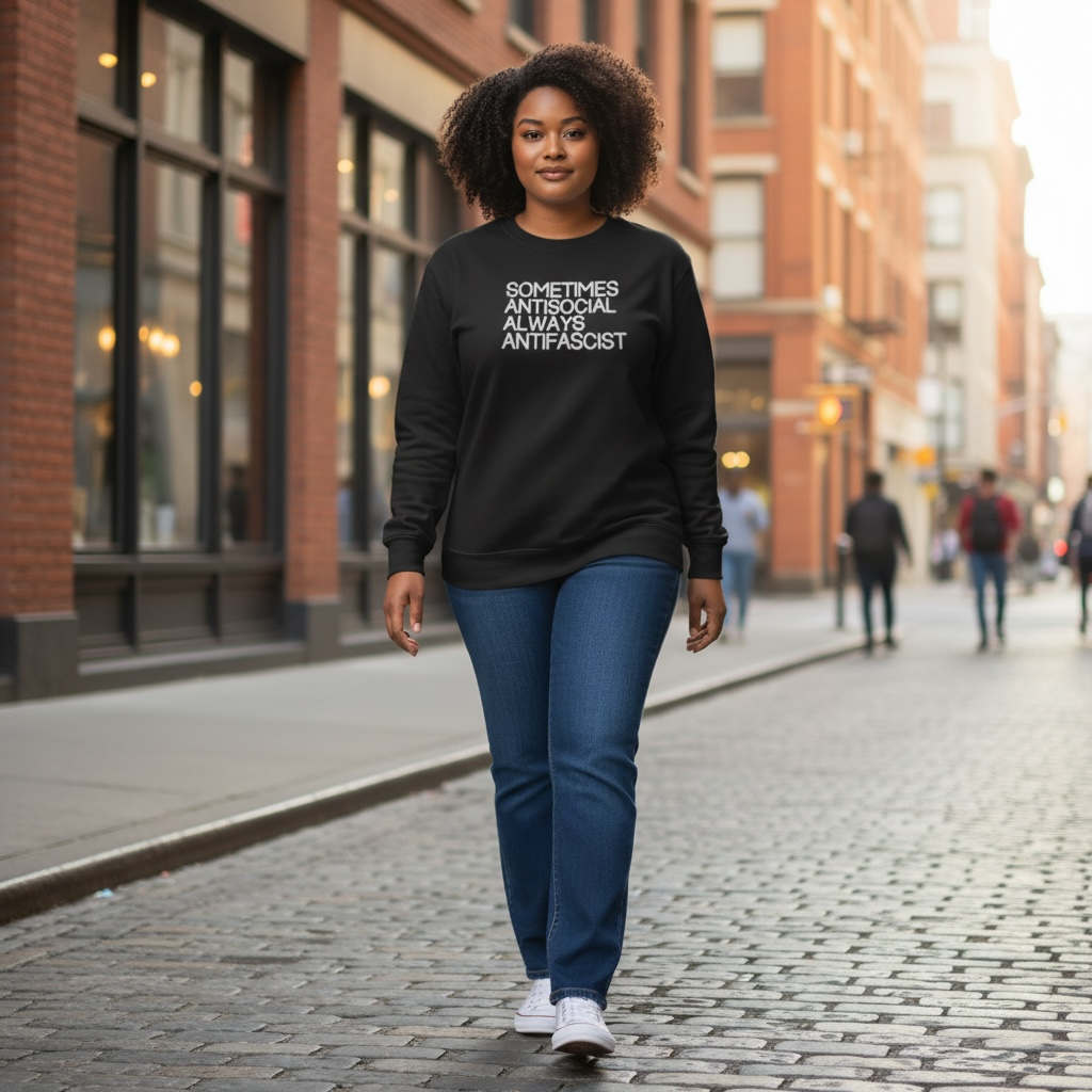 Sometimes Antisocial Always Antifascist Sweatshirt