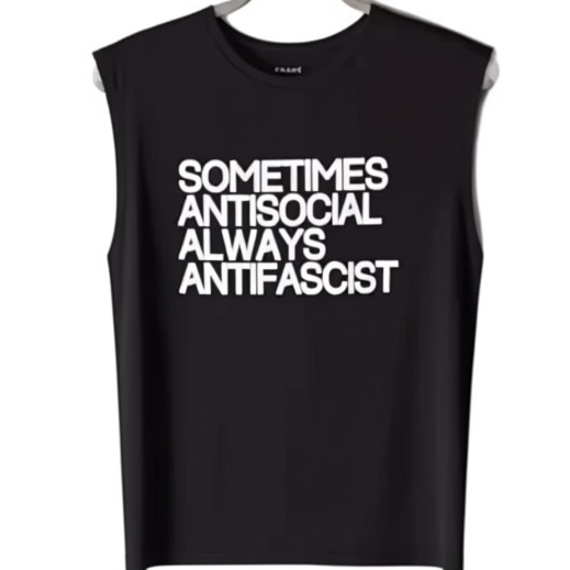 Sometimes Antisocial Always Antifascist Sleeveless Tee