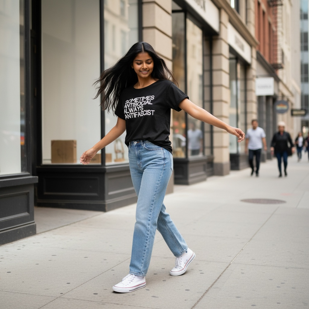 Sometimes Antisocial Always Antifascist Tee