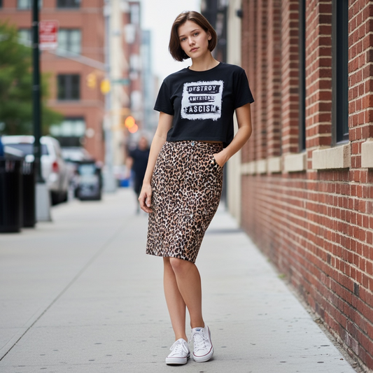 Loft Leopard Print Skirt